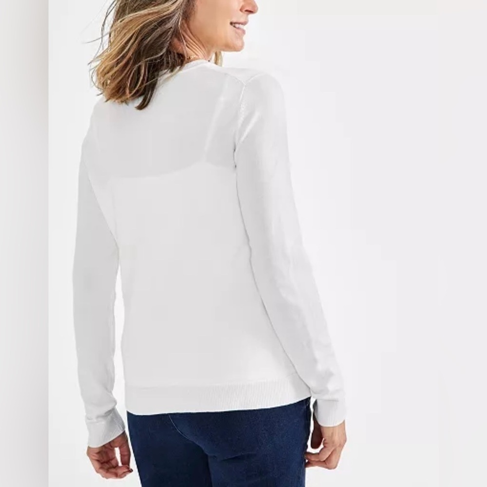 Style & Co Women’s SKY BLUE Cardigan Crewneck Size Large - Picture 4 of 7